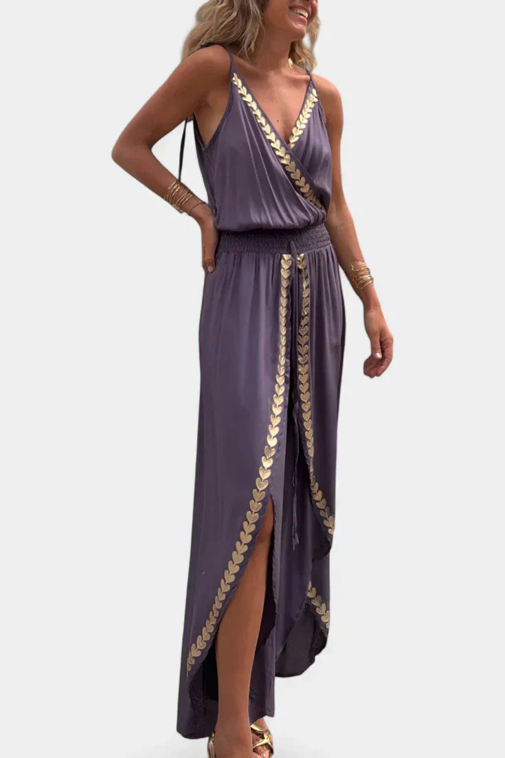 Donatila | Open-Leg Jumpsuit with Gold Detail