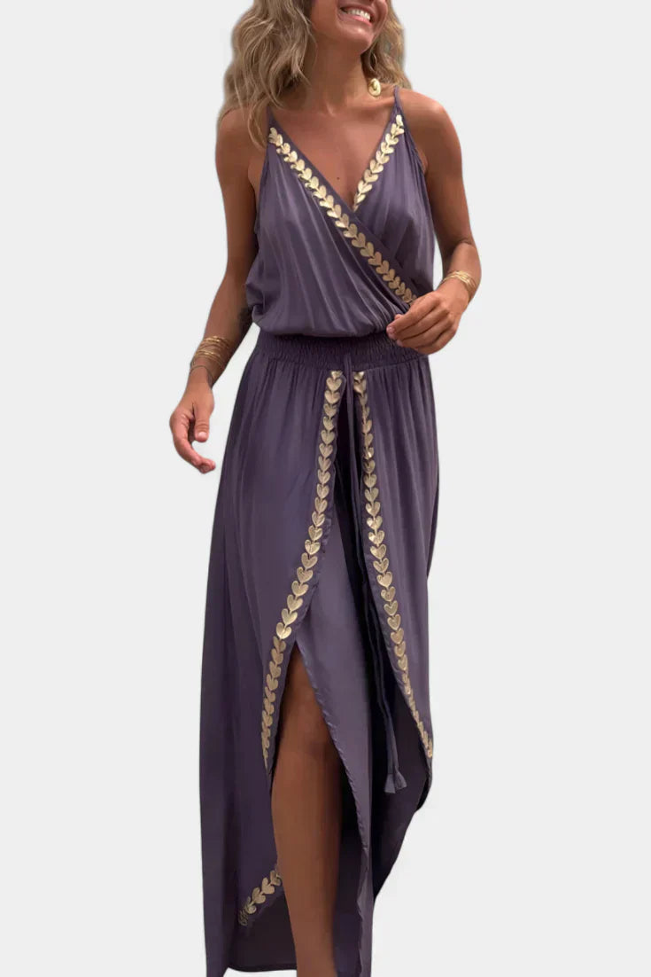Donatila | Open-Leg Jumpsuit with Gold Detail