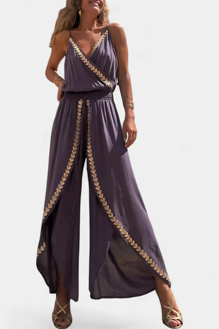 Donatila | Open-Leg Jumpsuit with Gold Detail
