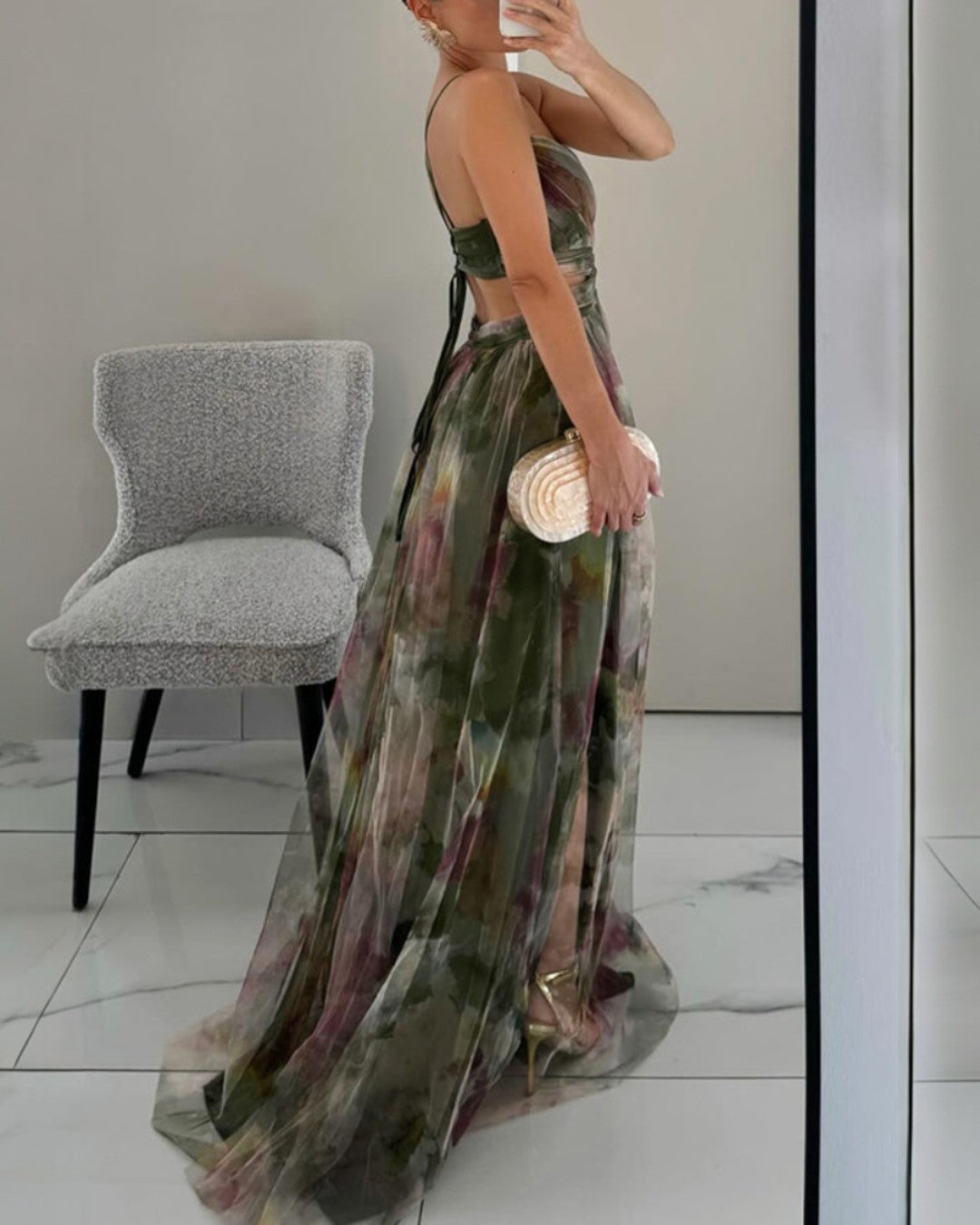 Giselle Floral Chiffon Maxi Dress