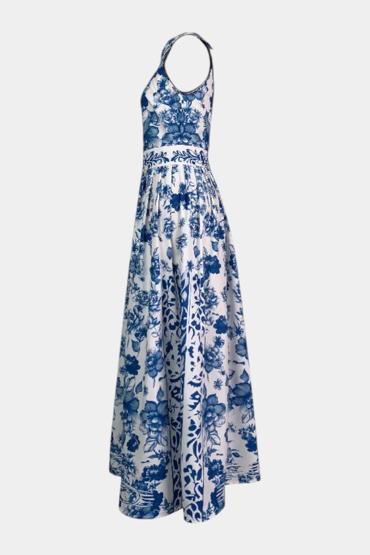 Shante Porcelain Floral A-Line Dress