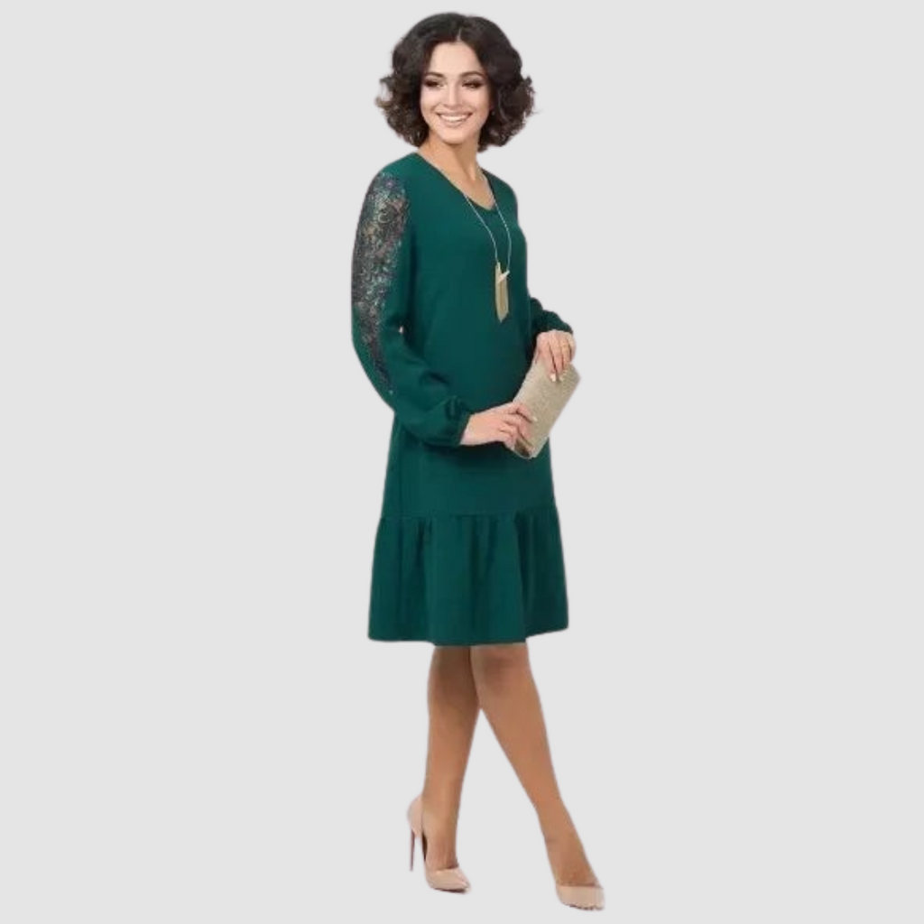 LOWRI QUINN | LACE SLEEVE MIDI DRESS