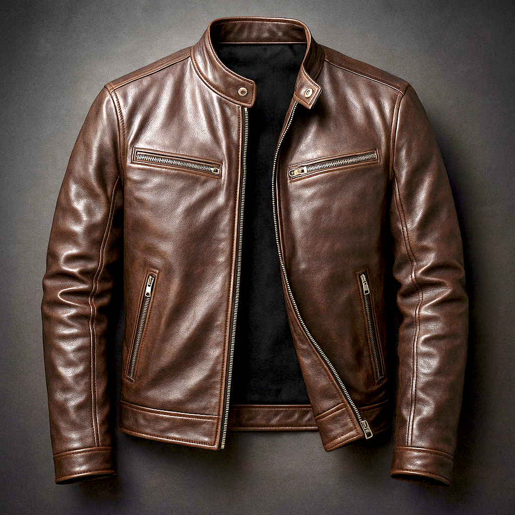 VINTAGE-STYLE FAUX LEATHER ROBE JACKET