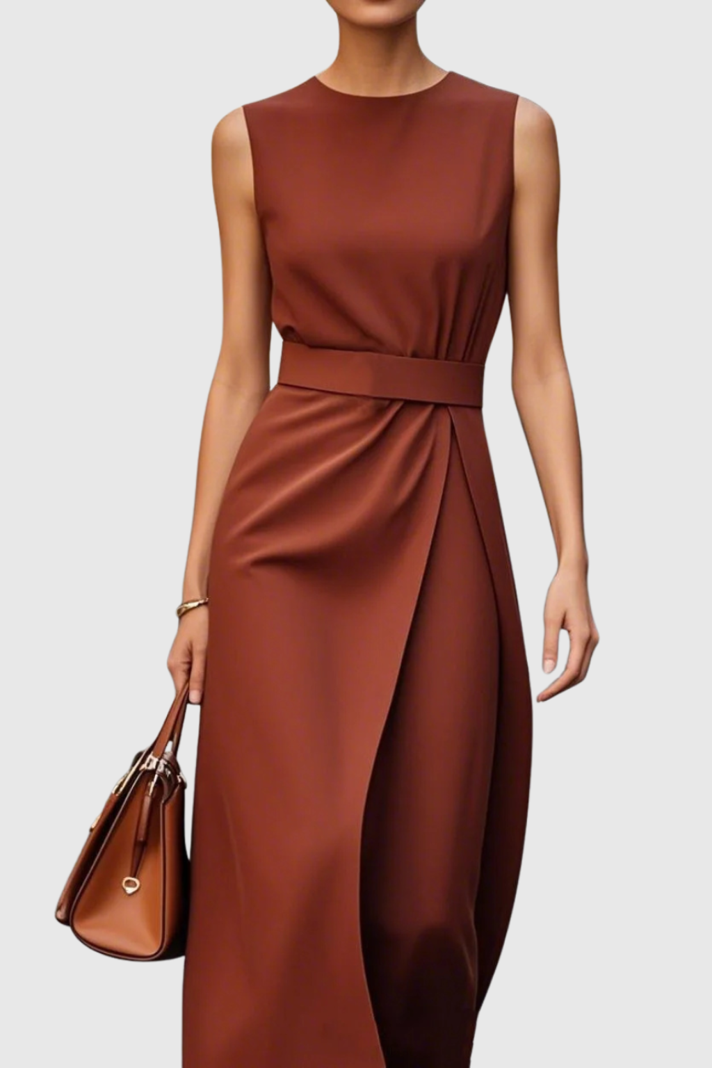 CLARIMOND | ELEGANT ROUND NECK DRESS