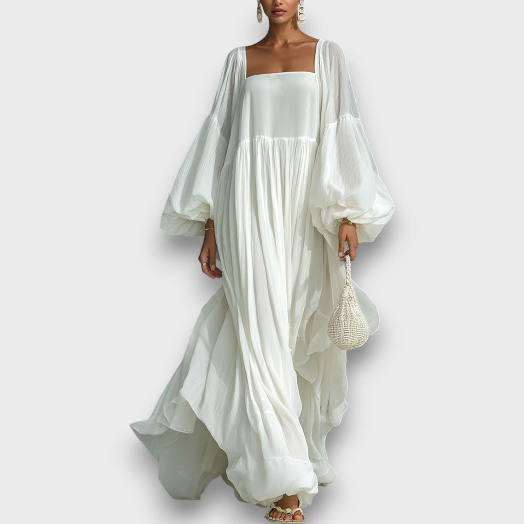 Mila | Elegant White Maxi Dress