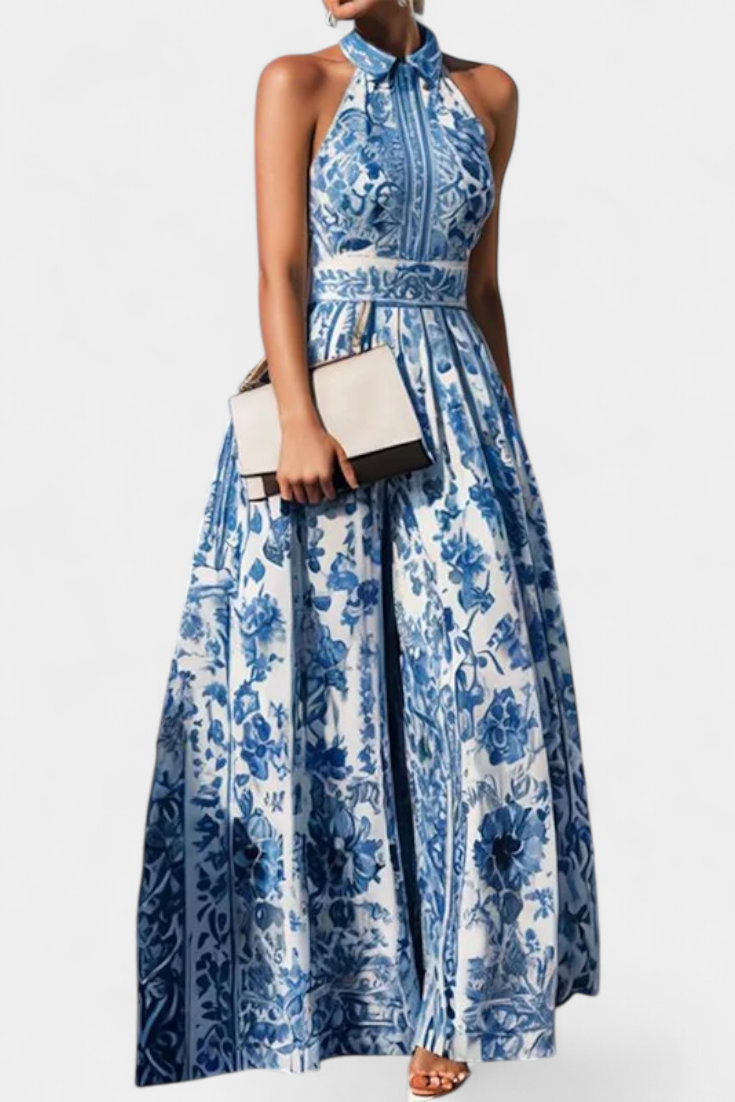 Shante Porcelain Floral A-Line Dress