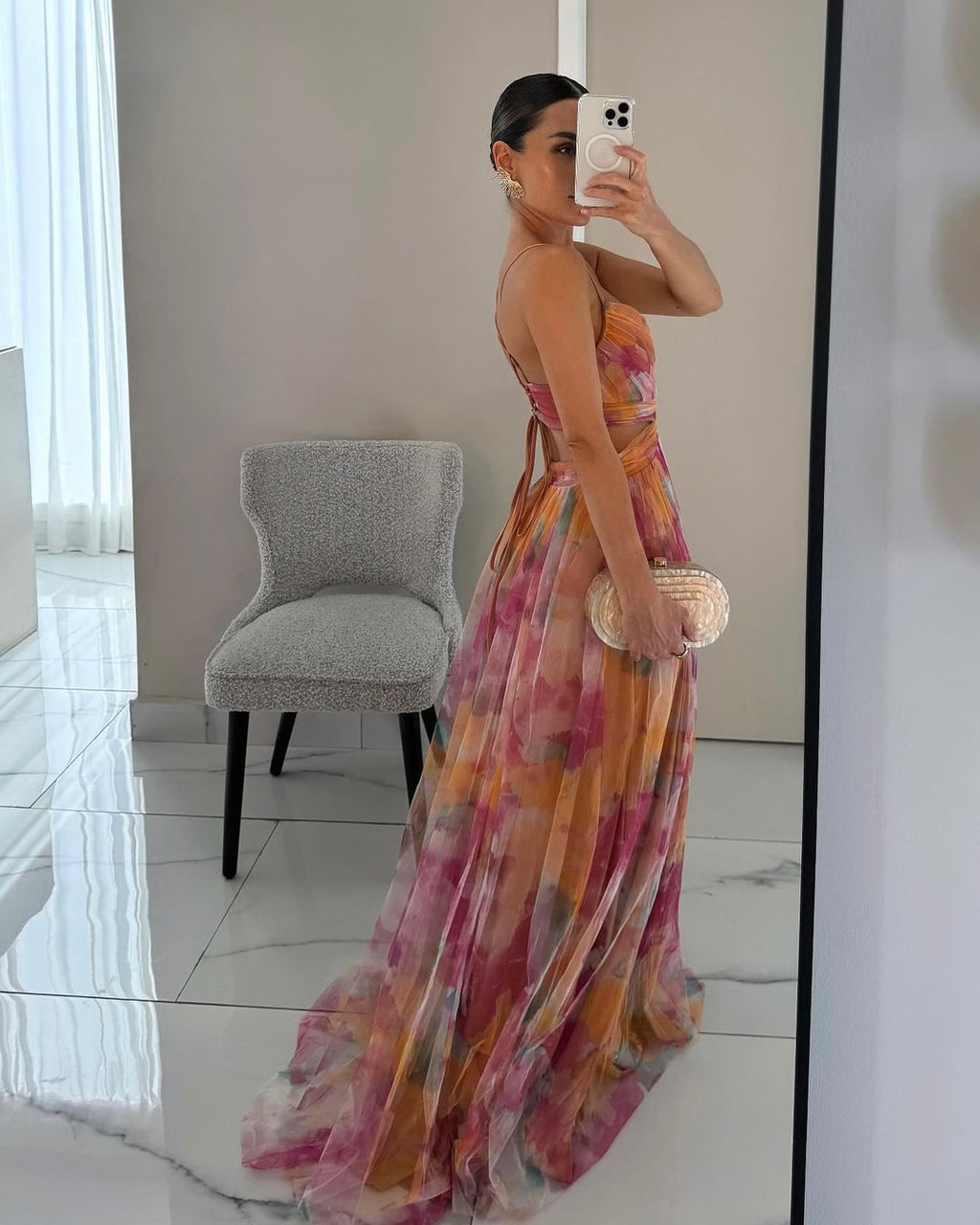 Giselle Floral Chiffon Maxi Dress