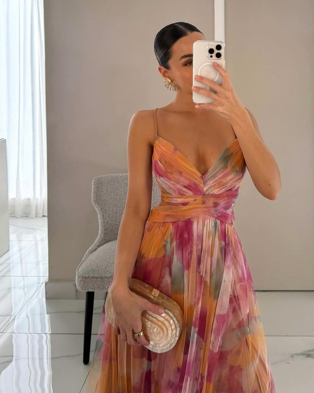 Giselle Floral Chiffon Maxi Dress