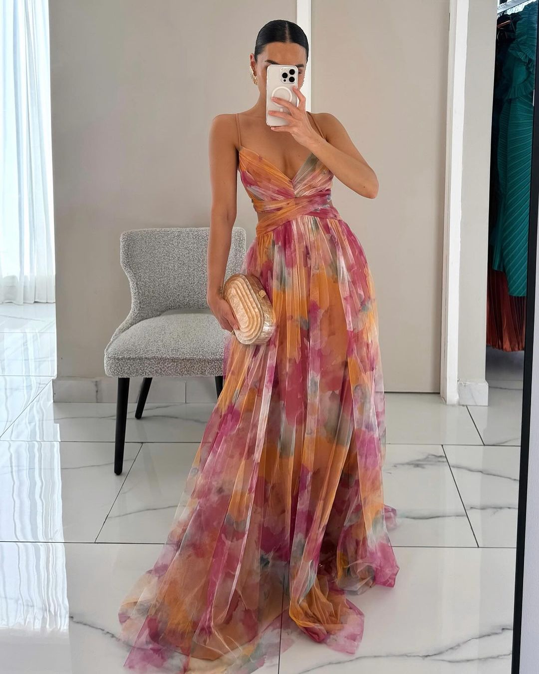 Giselle Floral Chiffon Maxi Dress