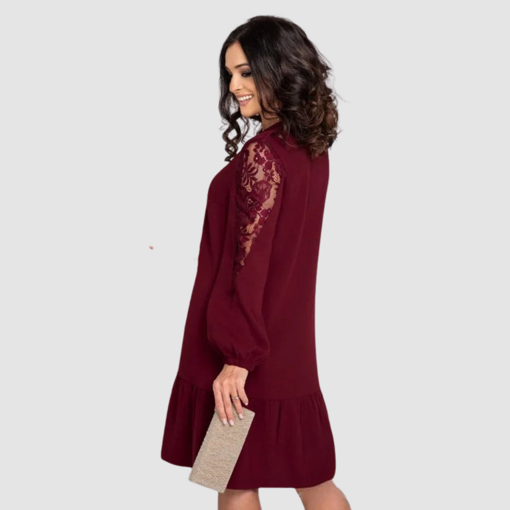 LOWRI QUINN | LACE SLEEVE MIDI DRESS