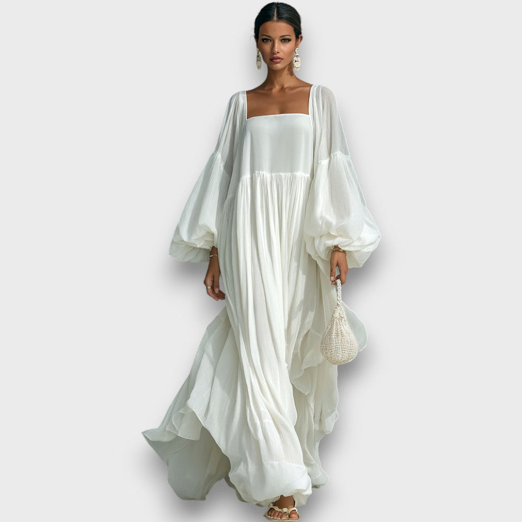 Mila | Elegant White Maxi Dress
