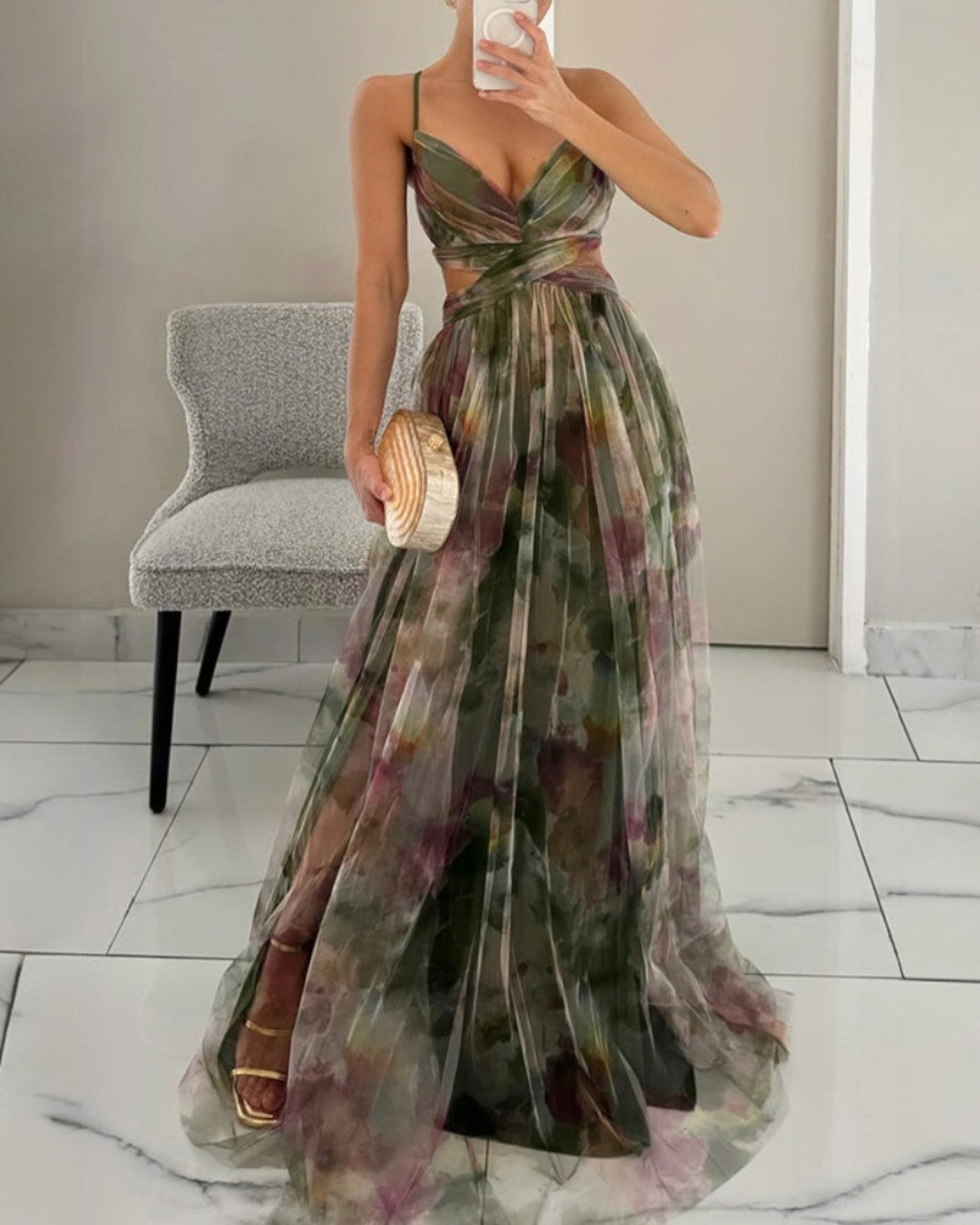 Giselle Floral Chiffon Maxi Dress