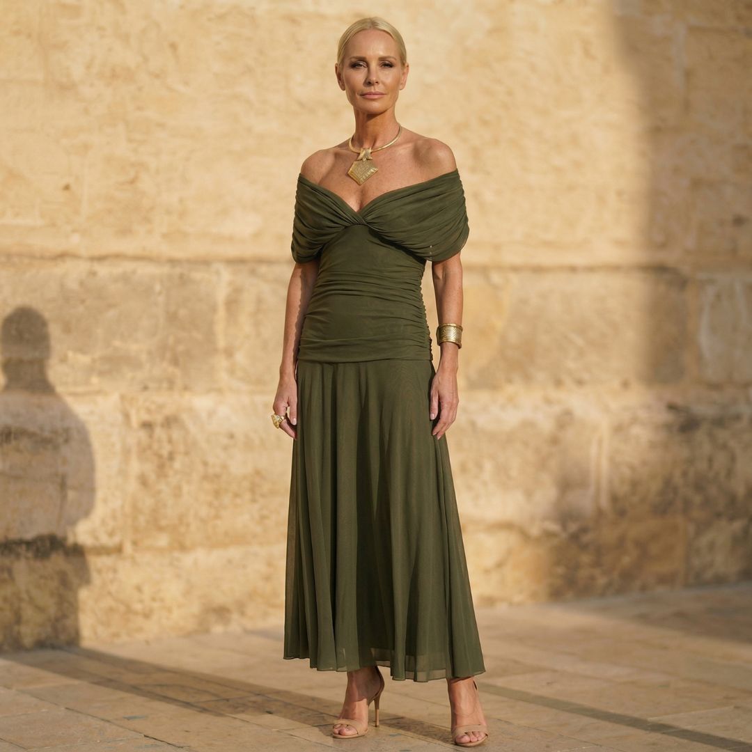 Jade | Elegant Olive Green Dress — Olive Green