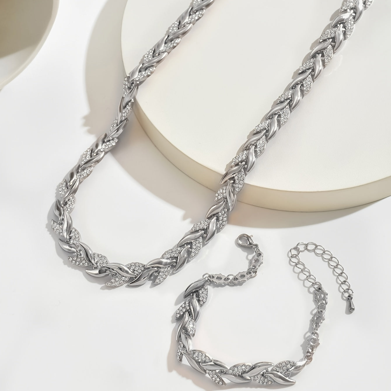 Claudine™ | Artisan Herringbone Necklace & Bracelet