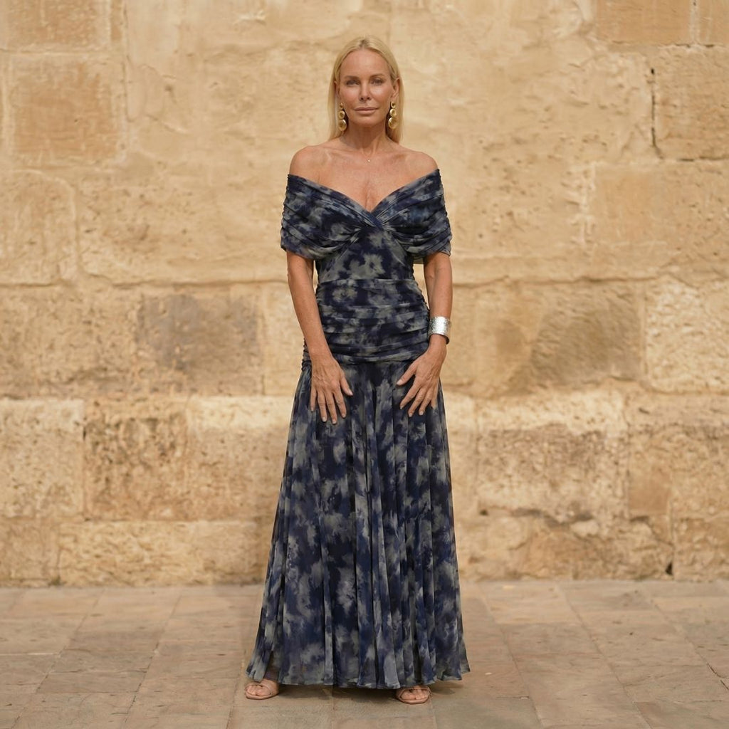 Melissa | Elegant Navy Flowing Dress
