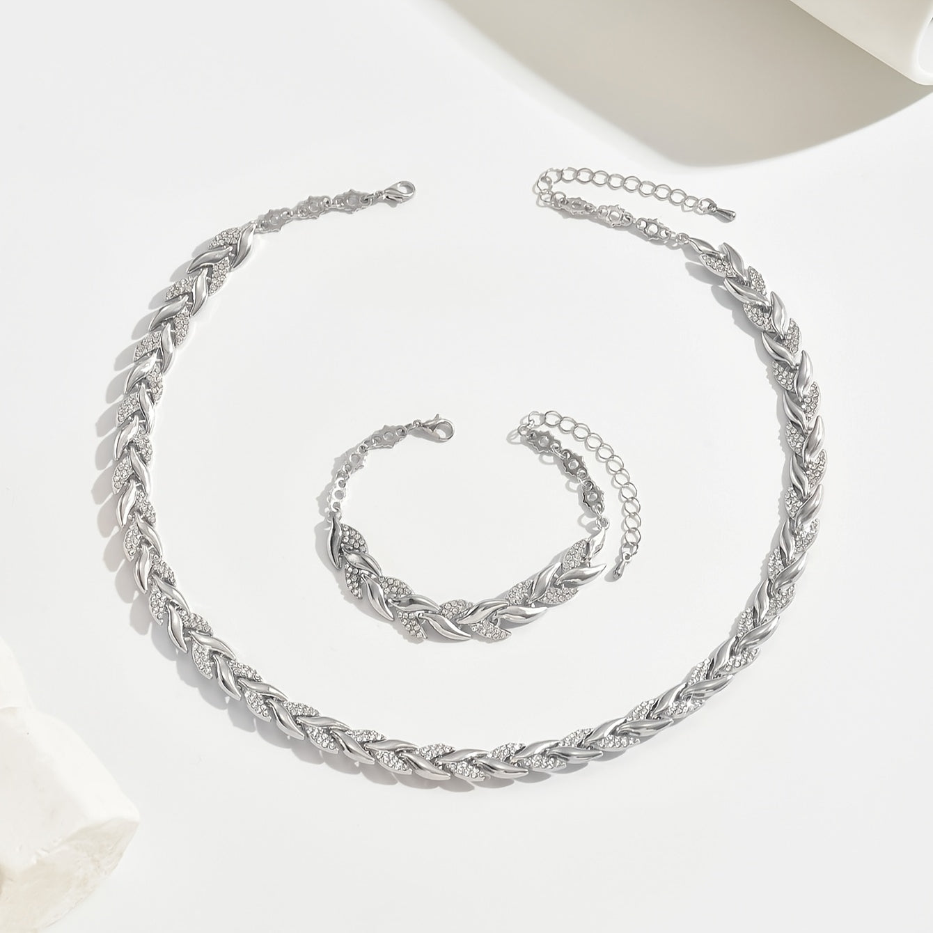 Claudine™ | Artisan Herringbone Necklace & Bracelet