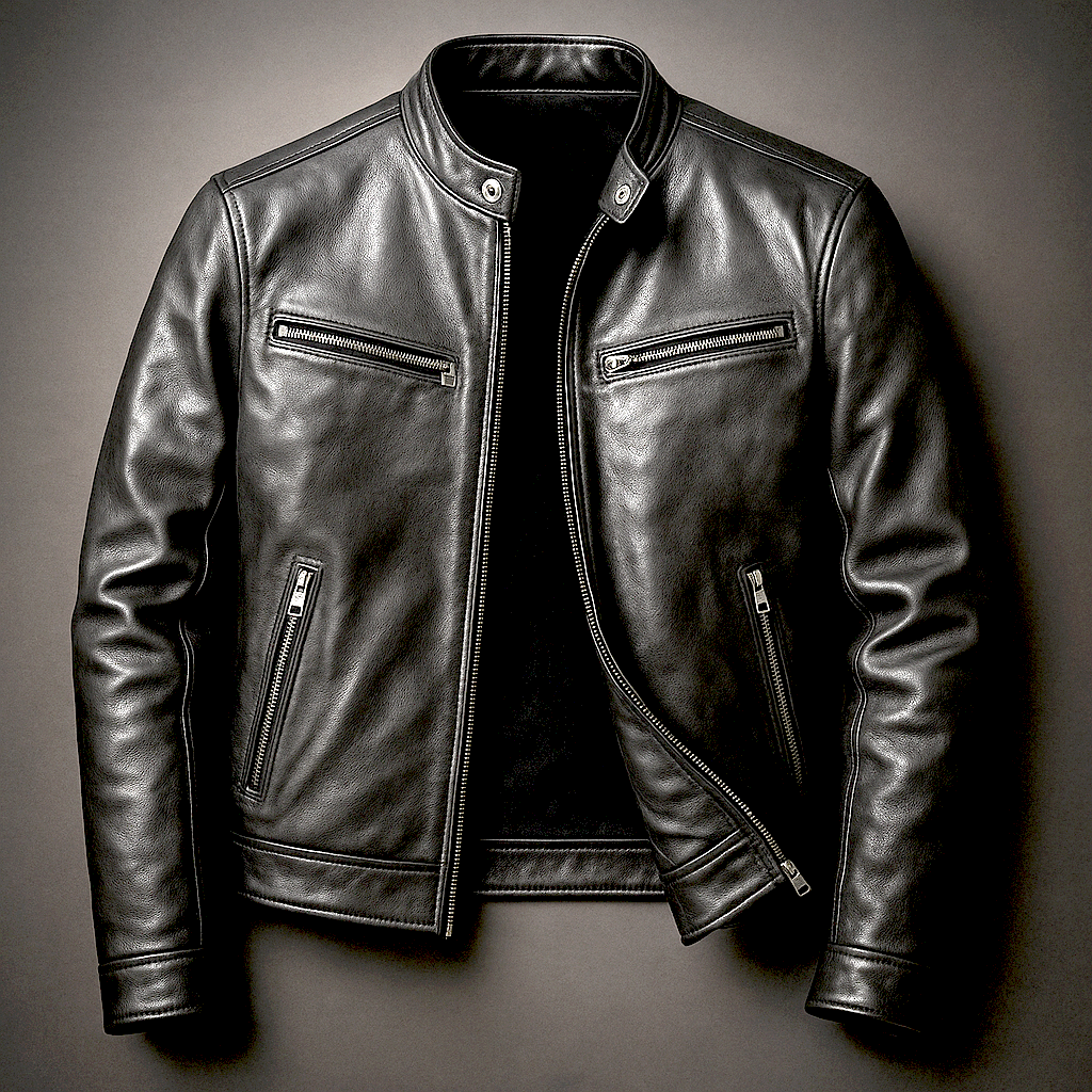 VINTAGE-STYLE FAUX LEATHER ROBE JACKET