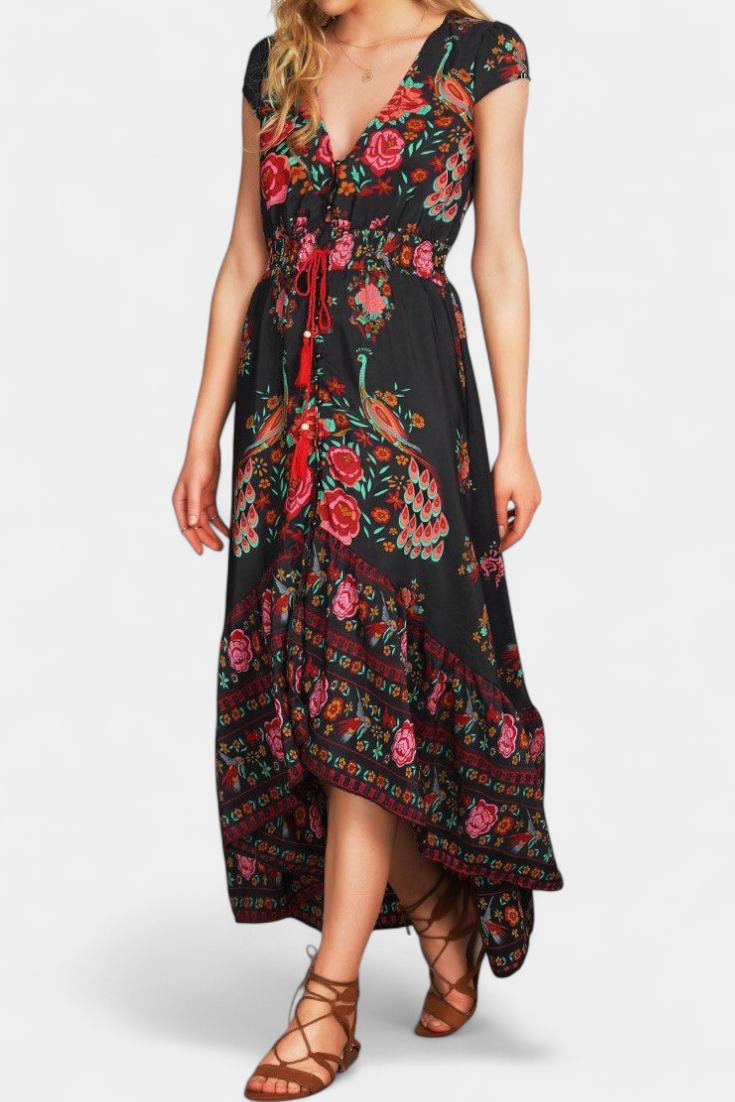 Chiara Bohemian Floral Maxi Dress