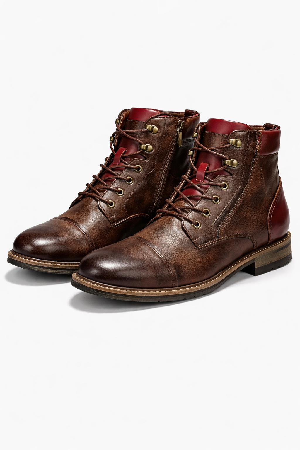 Lukas - Botas Oxford clásicas de cuero vegano para hombre