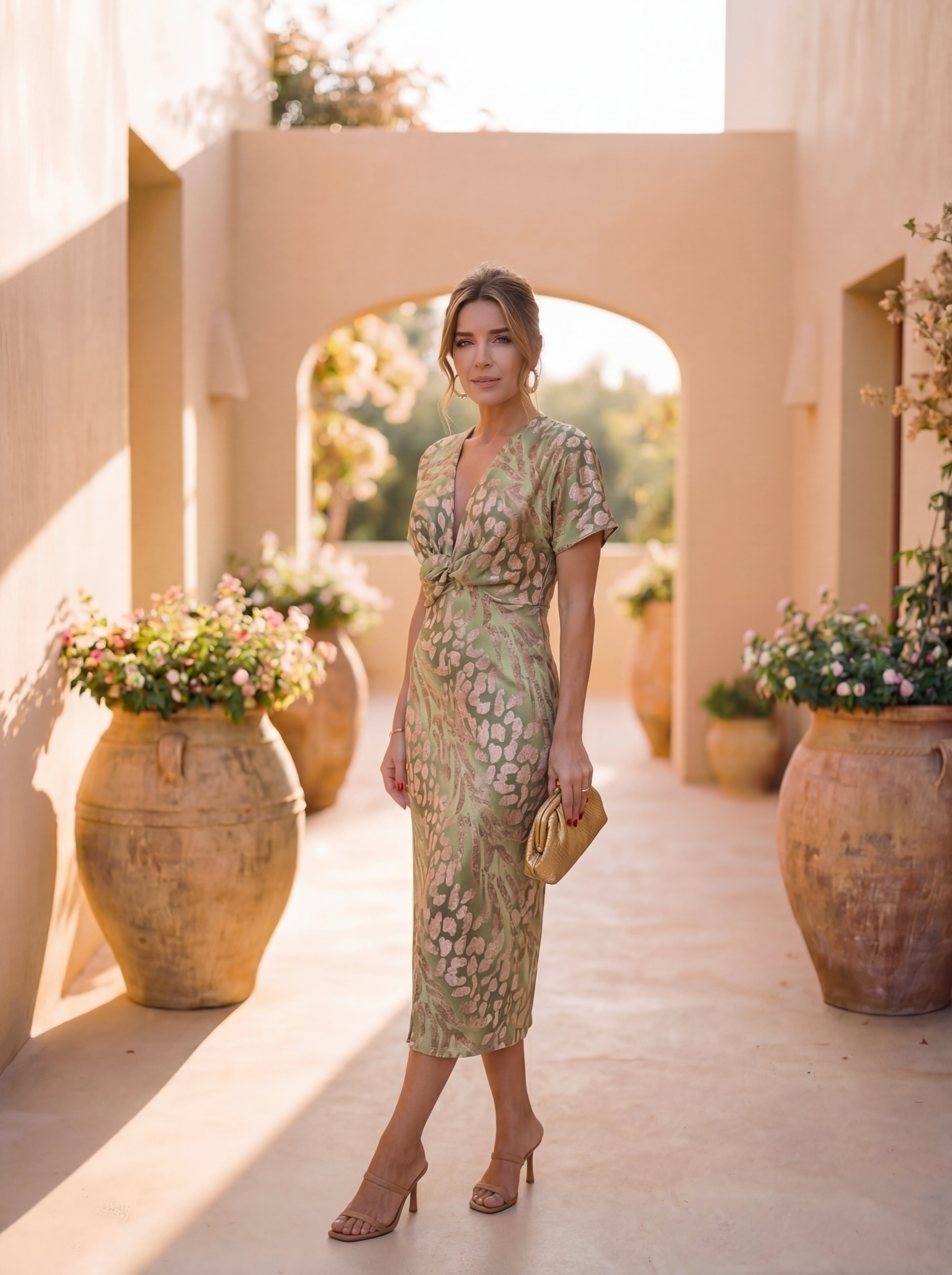 Calandra Copper Midi Dress