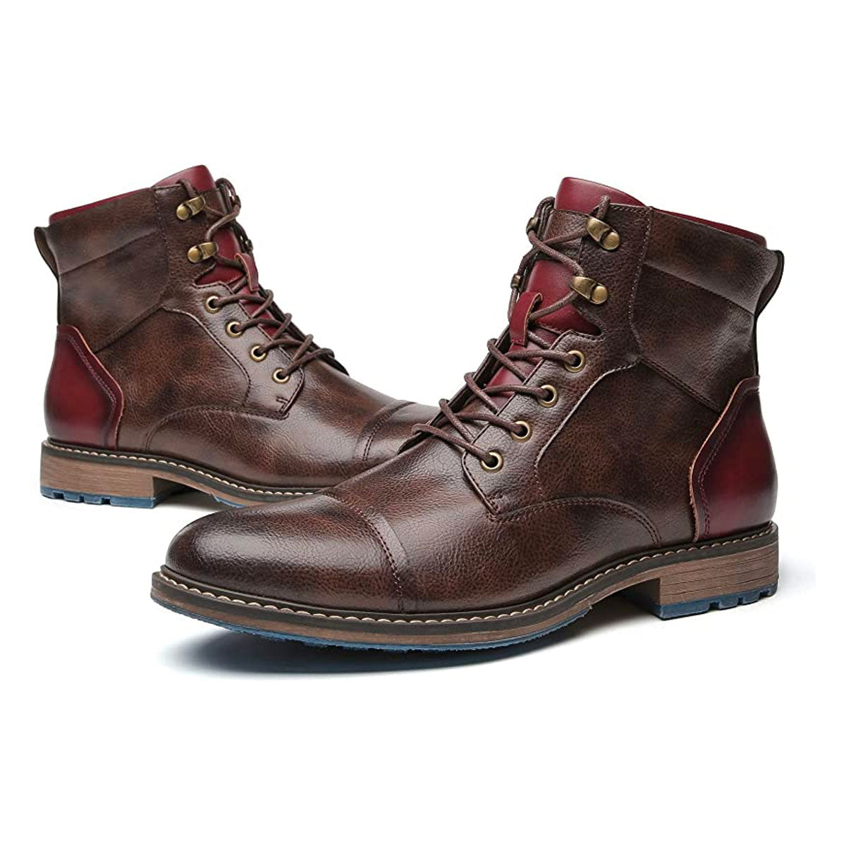 Lukas - Botas Oxford clásicas de cuero vegano para hombre