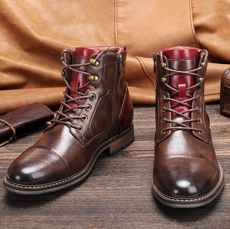 Lukas - Botas Oxford clásicas de cuero vegano para hombre
