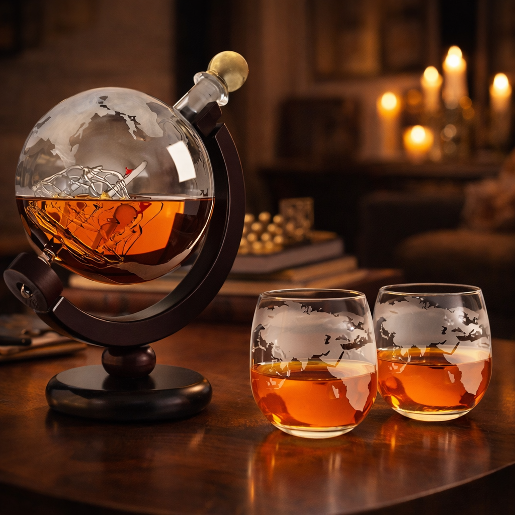 Whiskey Bottles - World Map Edition