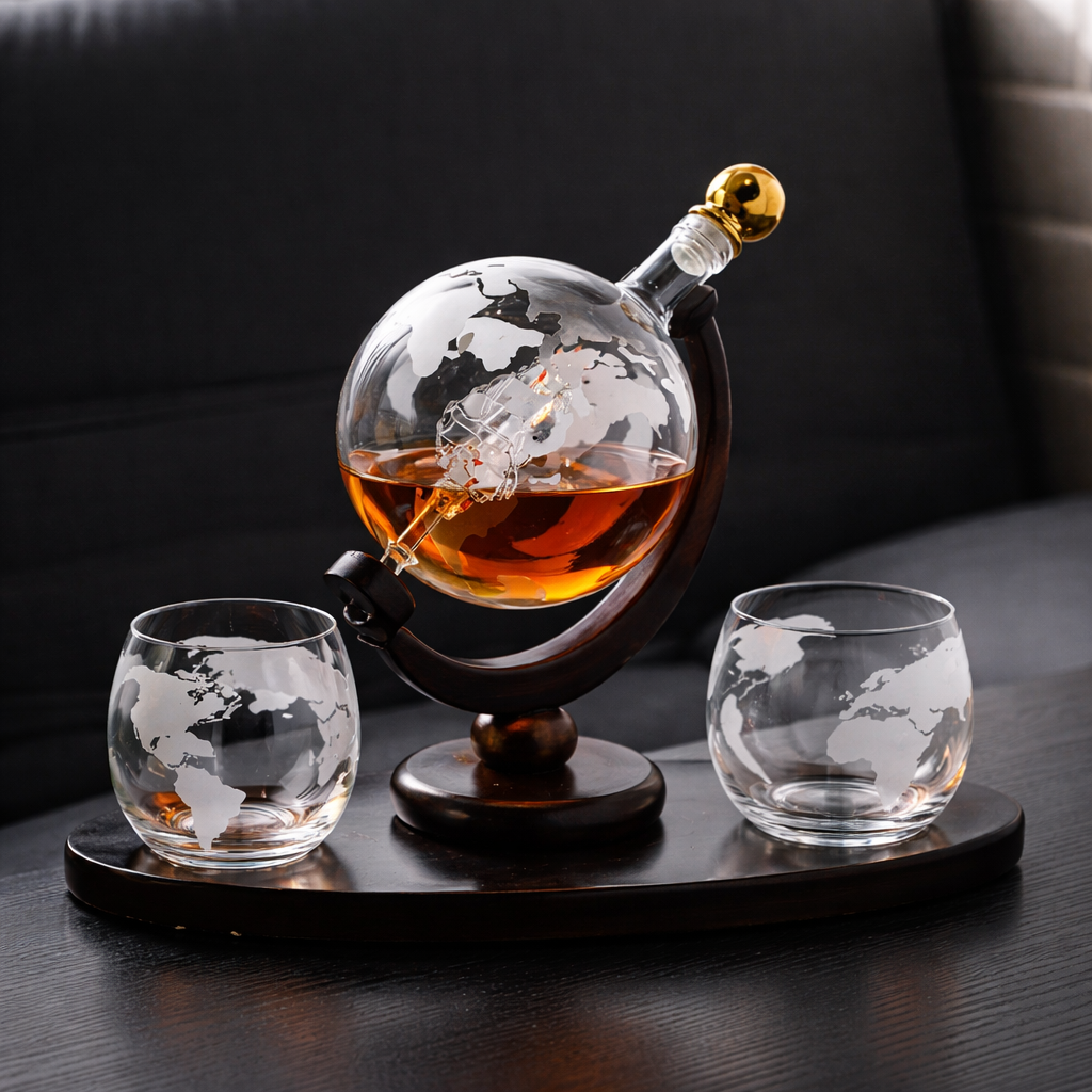 Whiskey Bottles - World Map Edition