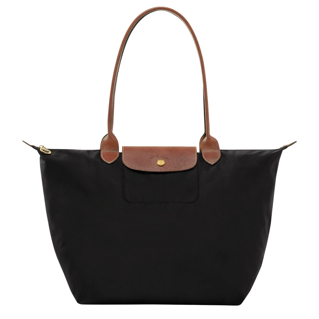 Lether Bag — Large Foldable Tote Bag, Black