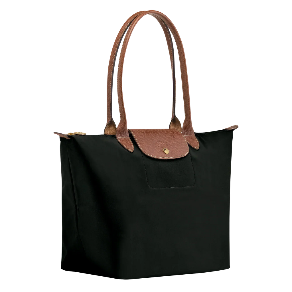 Lether Bag — Large Foldable Tote Bag, Black