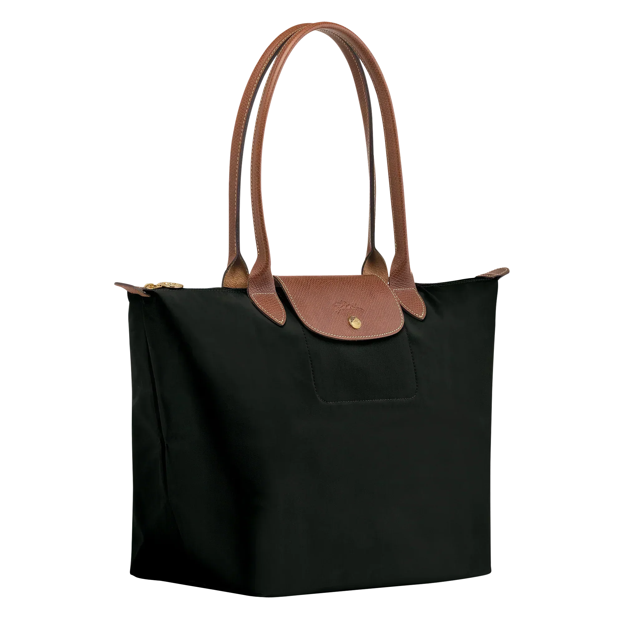 Lether Bag — Large Foldable Tote Bag, Black