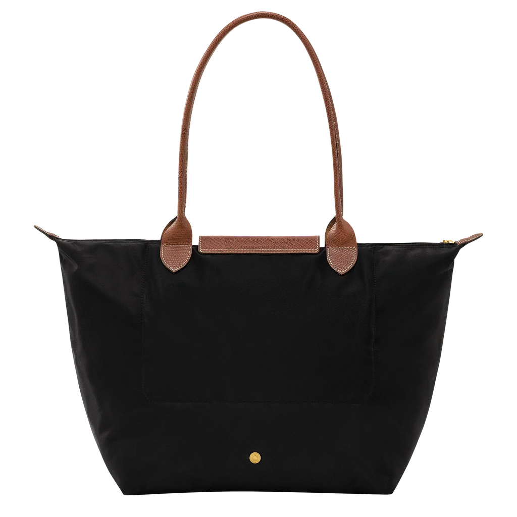 Lether Bag — Large Foldable Tote Bag, Black
