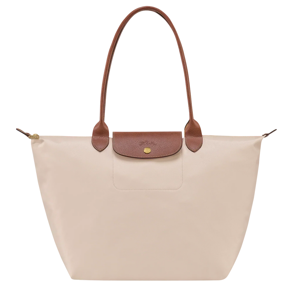 Lether Bag — Large Foldable Tote Bag, Cream
