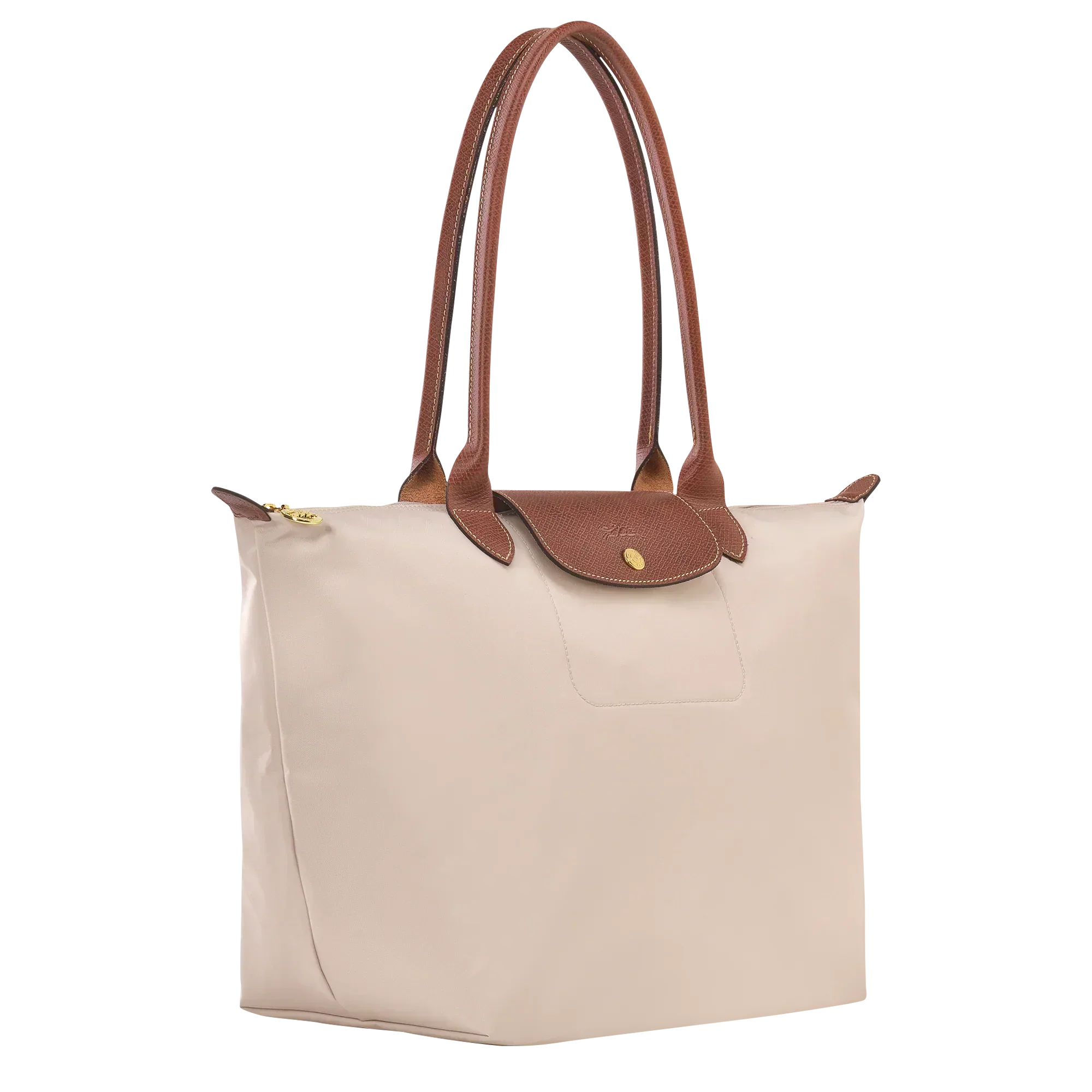 Lether Bag — Large Foldable Tote Bag, Cream