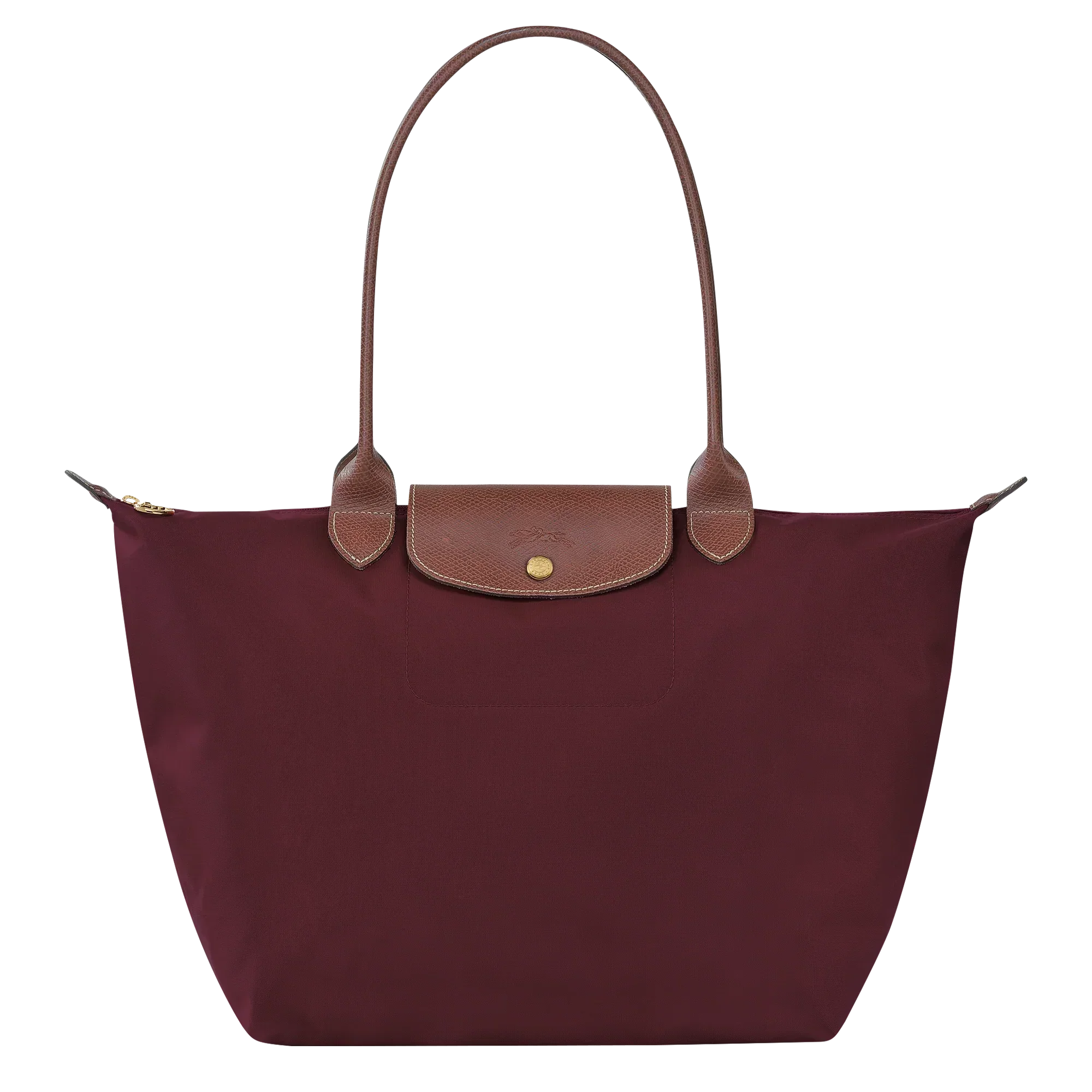 Lether Bag — Large Foldable Tote Bag, Burgundy