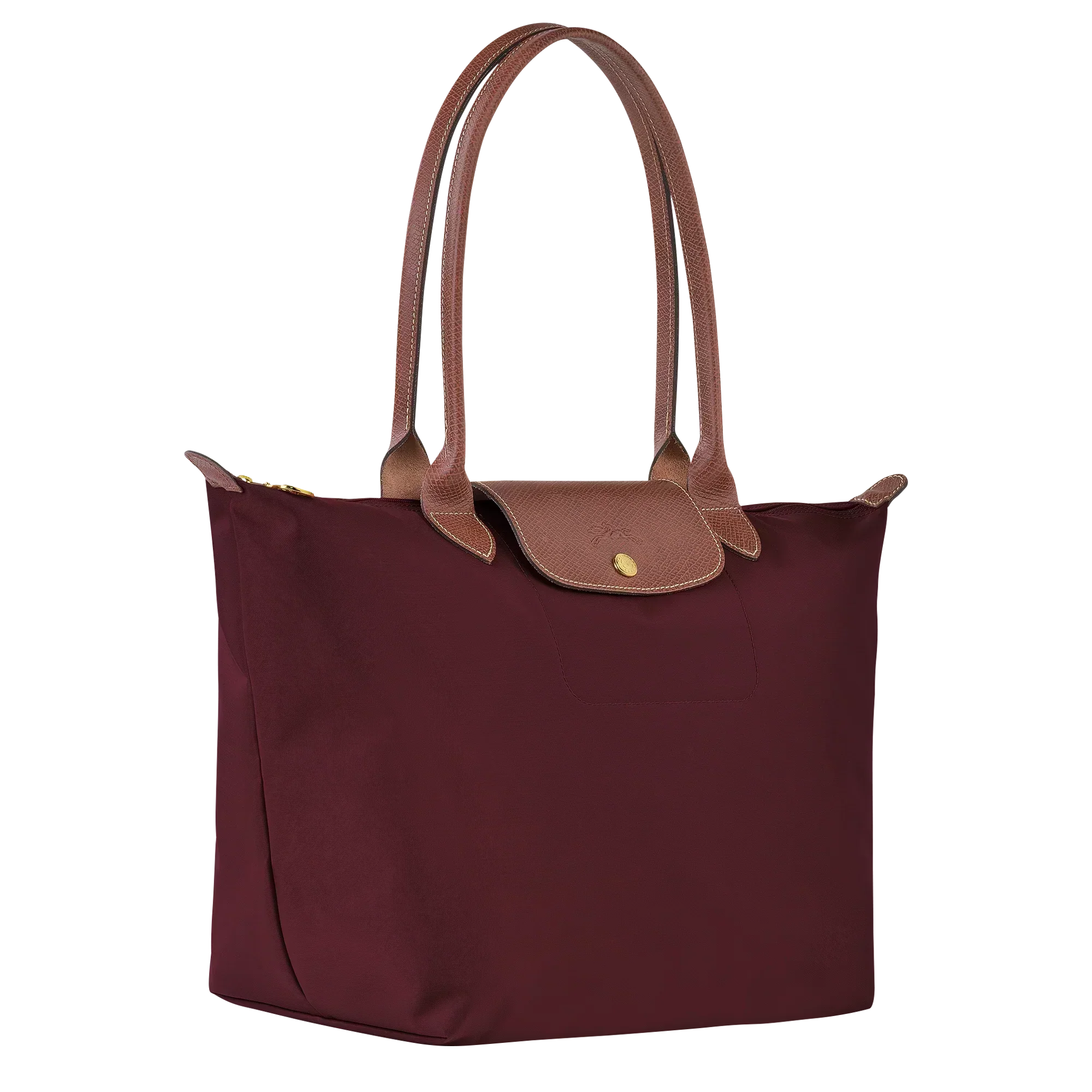 Lether Bag — Large Foldable Tote Bag, Burgundy