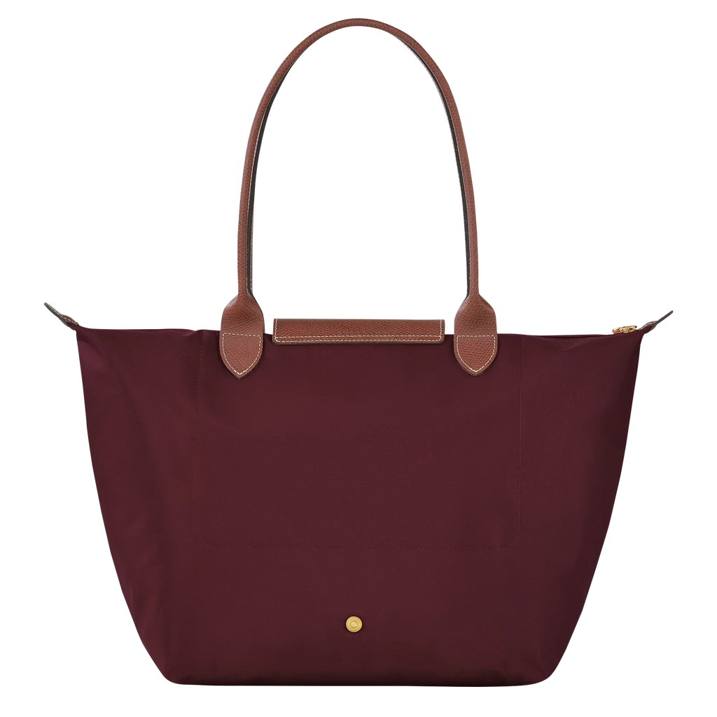 Lether Bag — Large Foldable Tote Bag, Burgundy