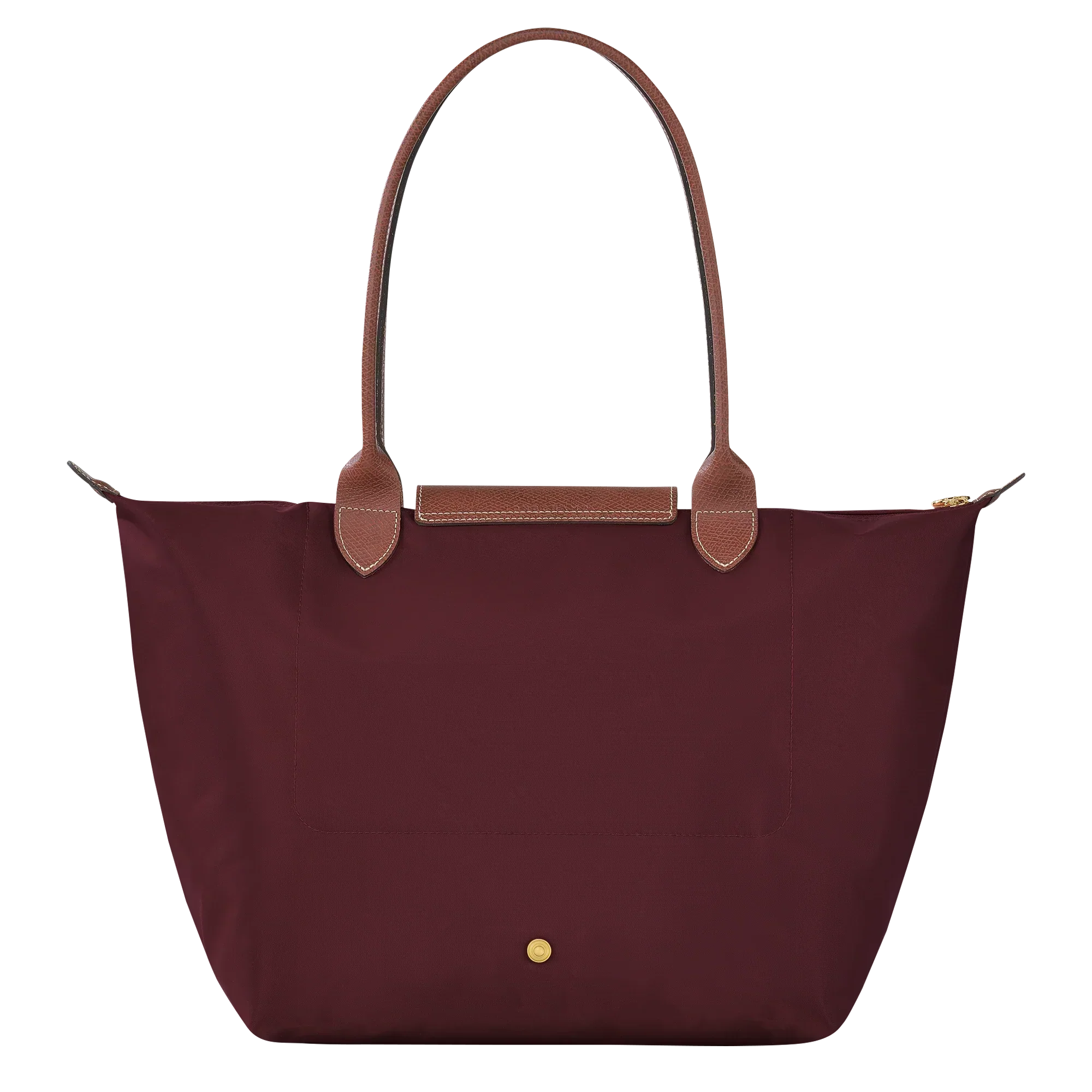 Lether Bag — Large Foldable Tote Bag, Burgundy