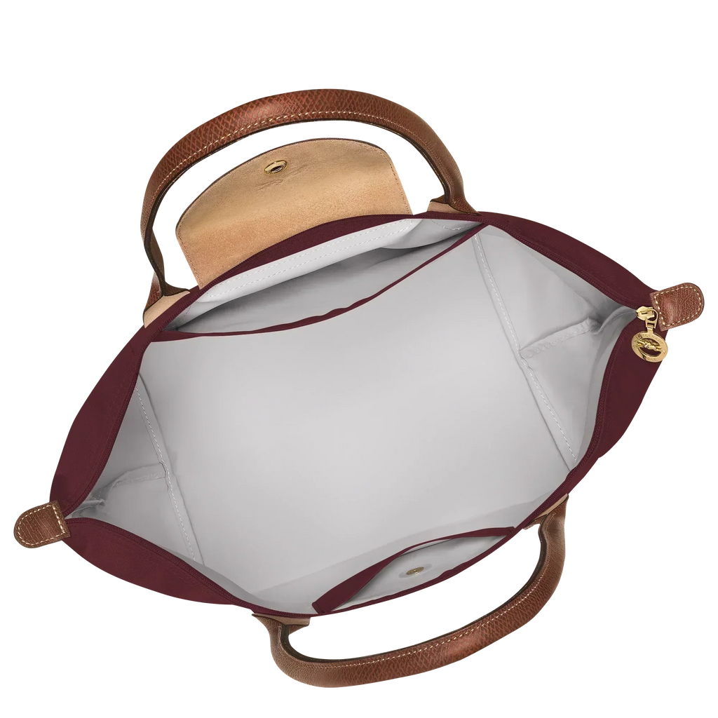 Lether Bag — Large Foldable Tote Bag, Burgundy