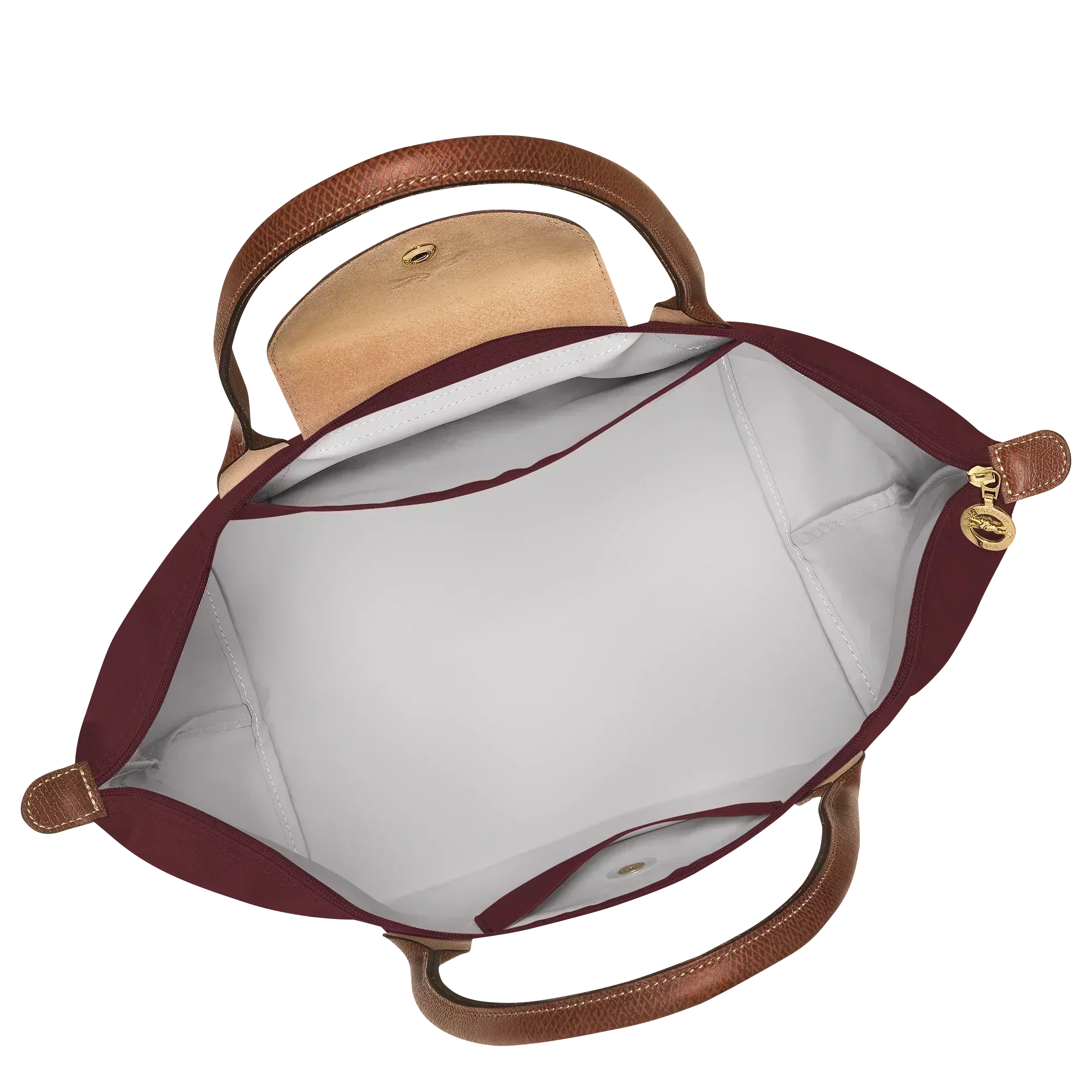 Lether Bag — Large Foldable Tote Bag, Burgundy