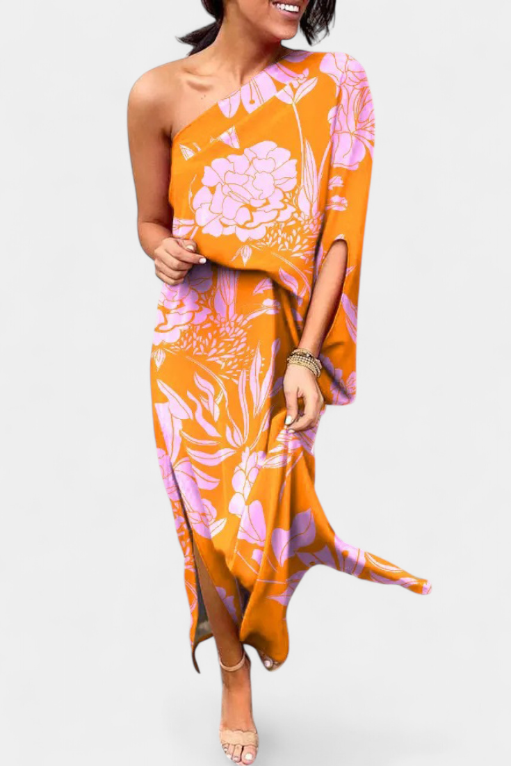 Carlena One-Shoulder Floral Dress