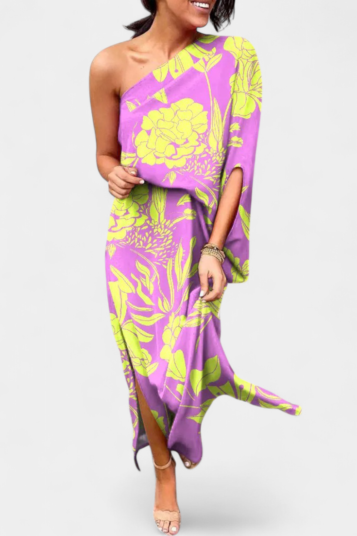 Carlena One-Shoulder Floral Dress