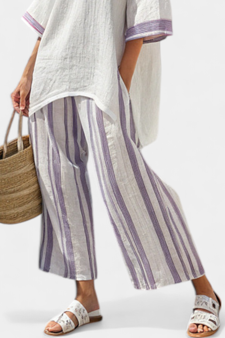 Allegra — T-Shirt Comfortable & Trousers Bamboo Striped