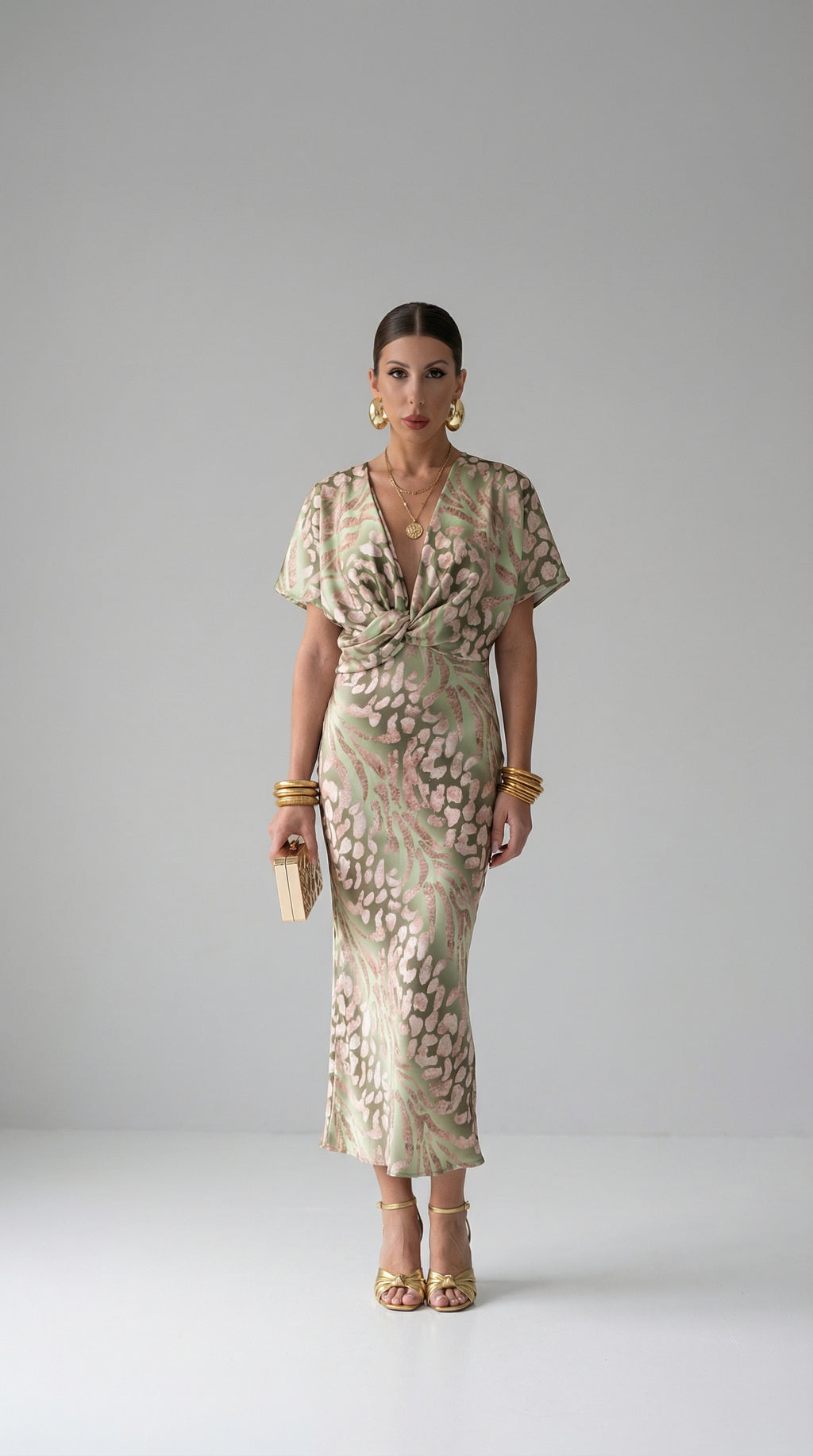 Claire | Copper-coloured midi dress