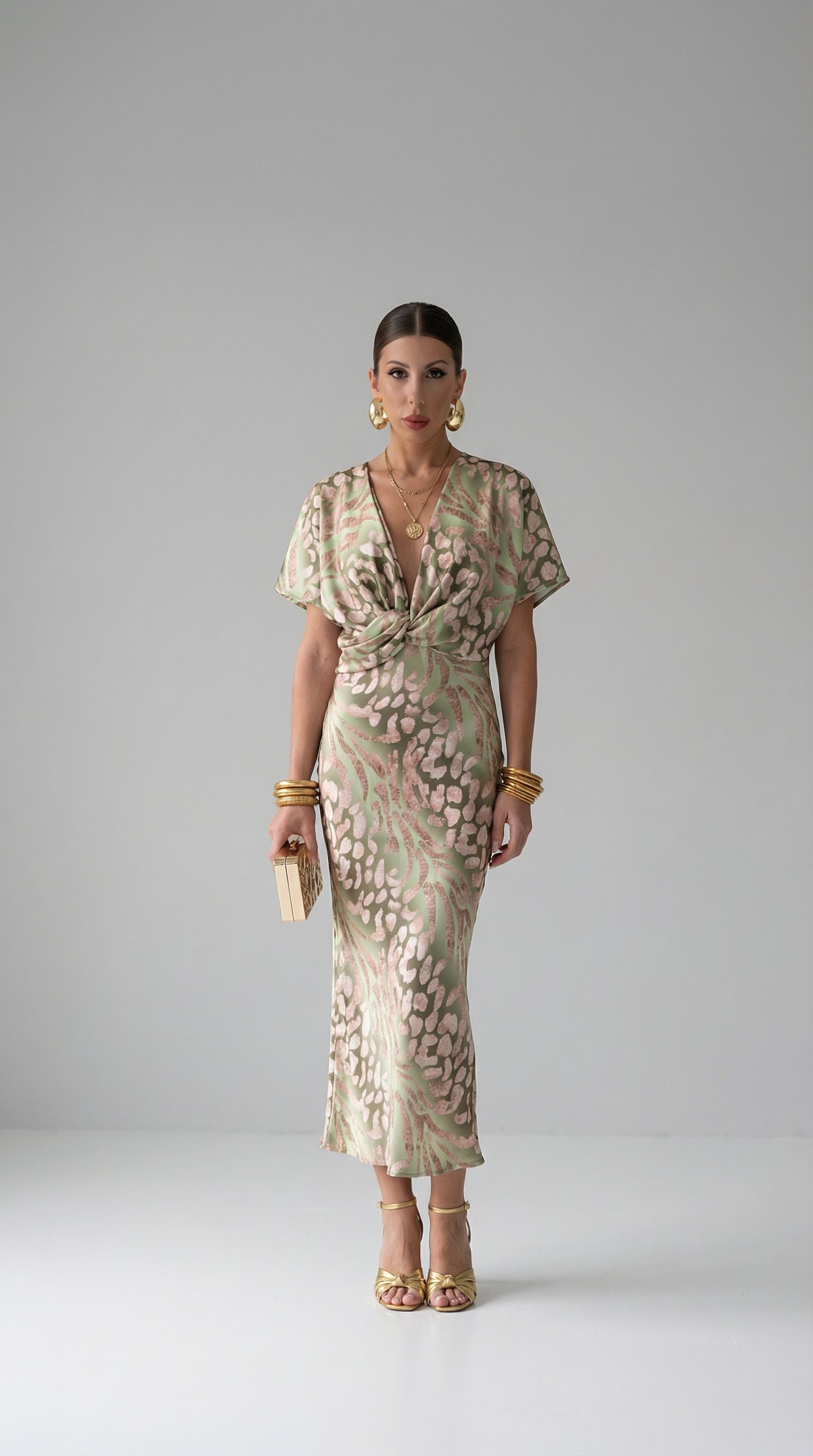 Claire | Copper-coloured midi dress