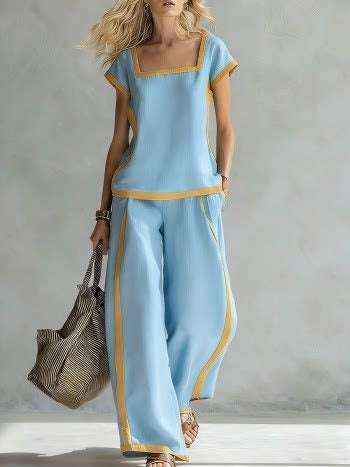 Linen Co-ord Set Elegant Two-Piece