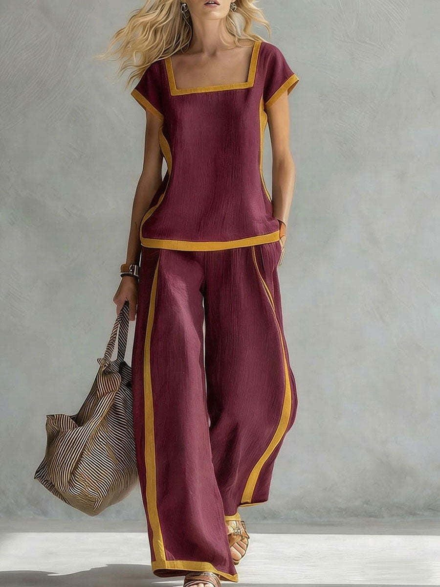 Linen Co-ord Set Elegant Two-Piece
