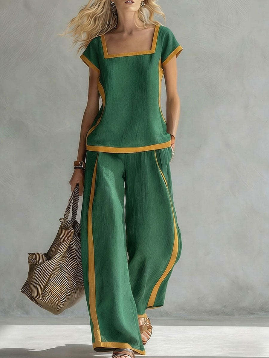 Linen Co-ord Set Elegant Two-Piece