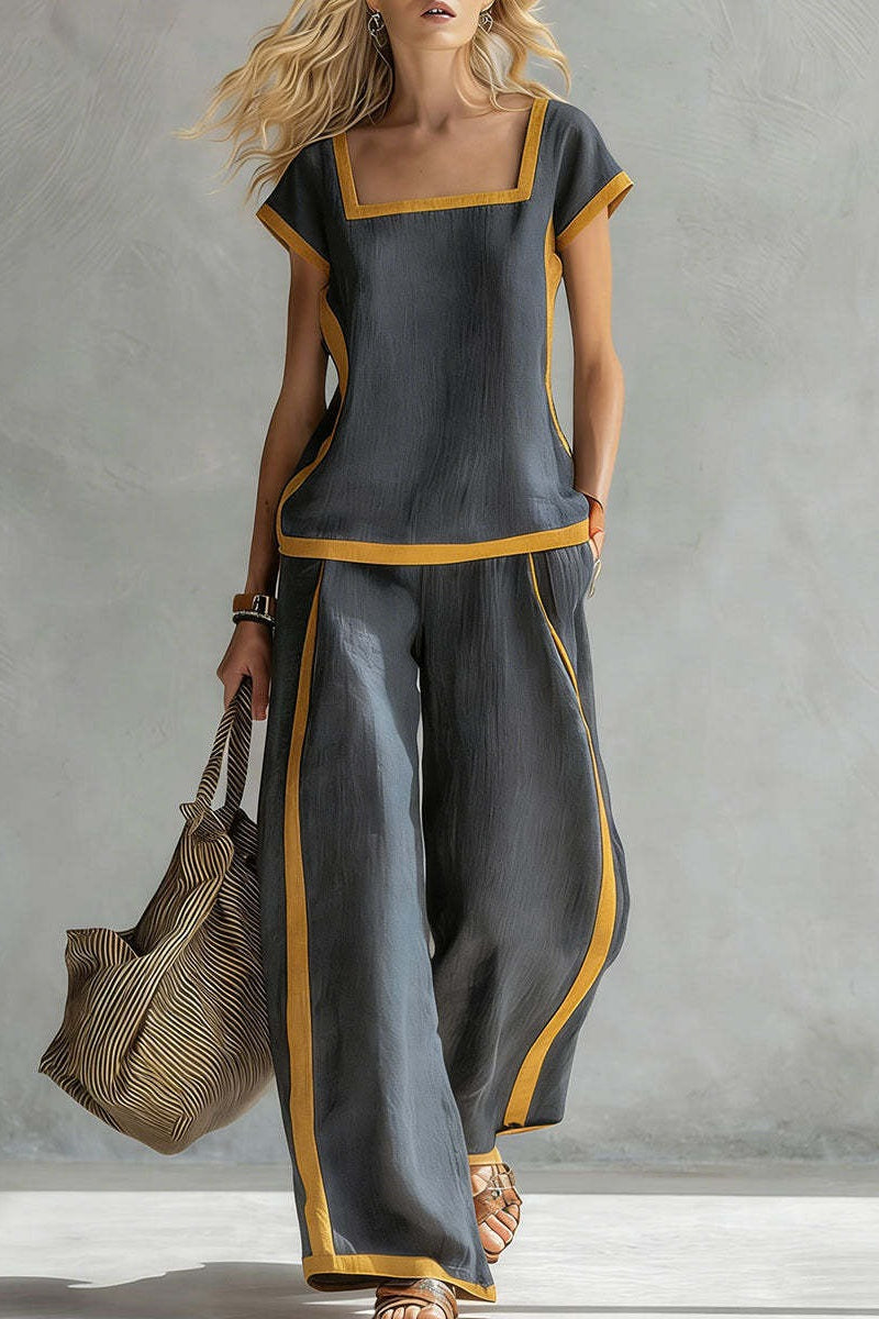 Linen Co-ord Set Elegant Two-Piece