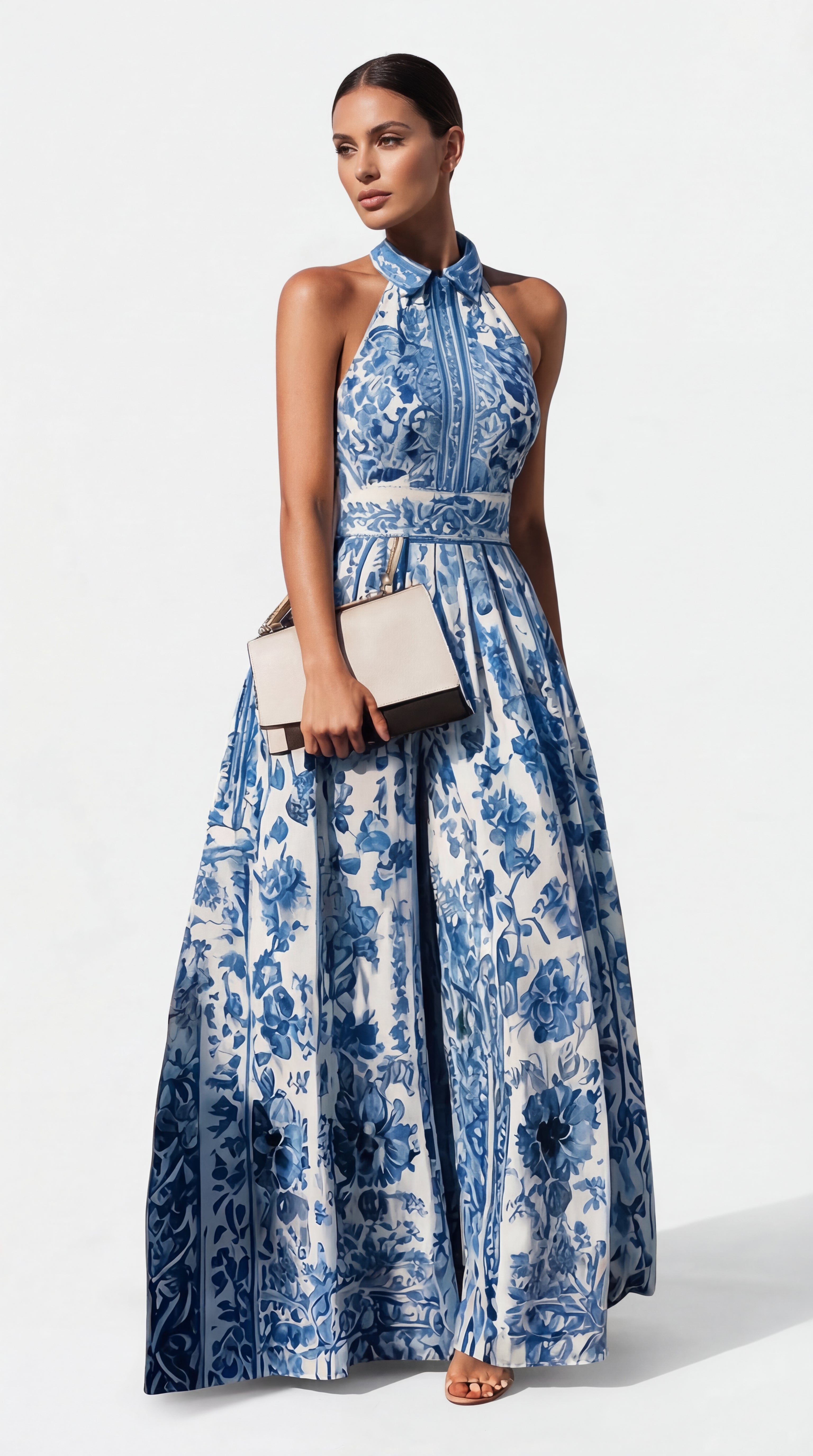 Shante Porcelain Floral A-Line Dress